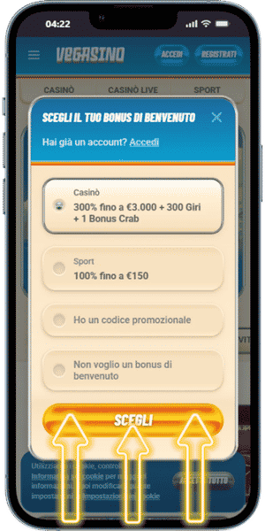 Vegasino casinò Scegliete l’offerta iniziale.